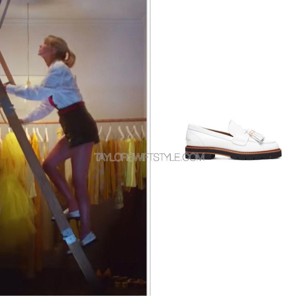 Taylor Swift lover/ Stuart Weitzman 'Manila Loafer in White